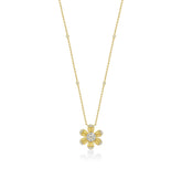 Gold flower Pendant with Diamonds