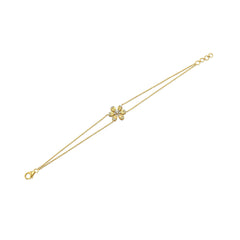 Flower Diamond Bracelet - 18K Yellow Gold