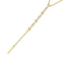 Baguette and Round Diamond necklace
