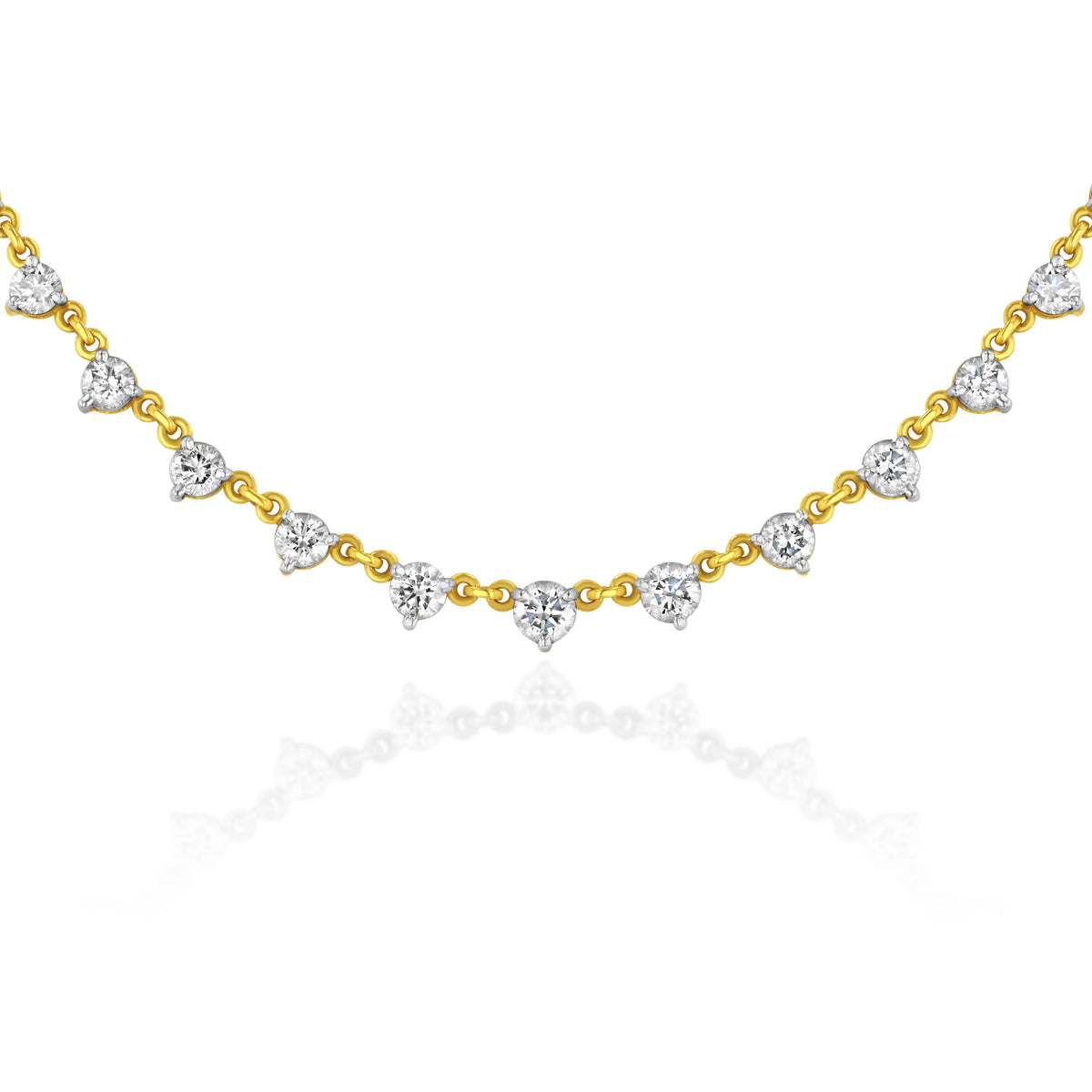 Graduated Diamond Necklace - 18K Yellow Gold